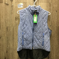 Light Quilt Vest, Zipper *gc, hair, puckers, dirt, stains
