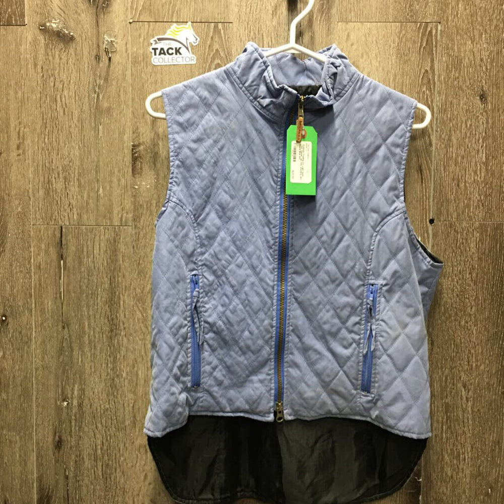 Light Quilt Vest, Zipper *gc, hair, puckers, dirt, stains