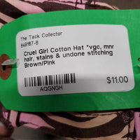 Cotton Hat *vgc, mnr hair, stains & undone stitching
