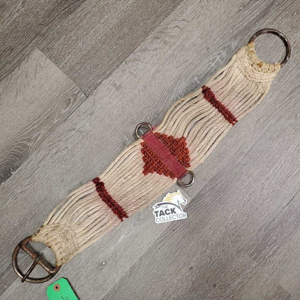 17 String Mohair Cinch *fair, v.rusted, oxidization, fraying string, rubbed, stained, dingy, hair, mnr dirt