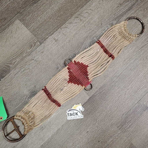 17 String Mohair Cinch *fair, v.rusted, oxidization, fraying string, rubbed, stained, dingy, hair, mnr dirt