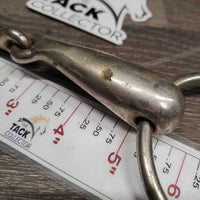 Thick Hollow Mouth Loose Ring Snaffle Bit *fair, chews, stains, residue, film, dirty, peeled/rough spots, rust
