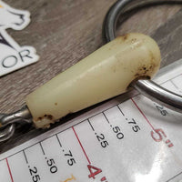 French Link Loose Ring Bit, center roller *fair, stains, dirty, V.CHEWED & SHARP
