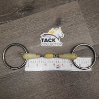 French Link Loose Ring Bit, center roller *fair, stains, dirty, V.CHEWED & SHARP
