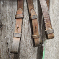 FS Rsd Thick Bridle, Braided Reins *gc/fair, dry, dirt, rubs, broken laces, film, stains, older
