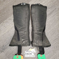 CHILD Mesh & Synthetic Half Chaps *gc, v.dirty, faded, edge rubs
