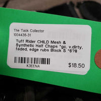 CHILD Mesh & Synthetic Half Chaps *gc, v.dirty, faded, edge rubs
