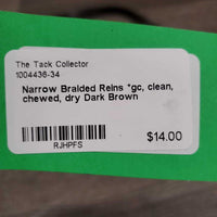Narrow Braided Reins *gc, clean, chewed, dry
