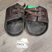 Hind Leather Boots, buckles *vgc/gc, dirty, film, older, chipped neoprene, scrapes, rubs
