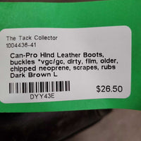 Hind Leather Boots, buckles *vgc/gc, dirty, film, older, chipped neoprene, scrapes, rubs

