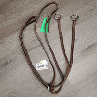 Hvy Leather Running Martingale *fair, v.stiff, v.twisted, scraped, xholes, stretched neck hole, dry
