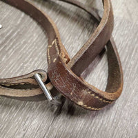 Hvy Leather Running Martingale *fair, v.stiff, v.twisted, scraped, xholes, stretched neck hole, dry

