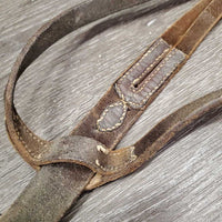 Hvy Leather Running Martingale *fair, v.stiff, v.twisted, scraped, xholes, stretched neck hole, dry
