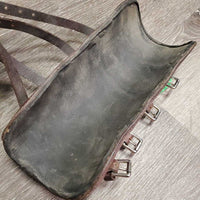 Open Front Leather Boots, buckles *gc, clean, dusty & dirty, older, stains
