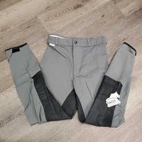 High Waist Full Seat Breeches, Hvy Smooth Leather Seat *gc/fair, older, rubs, pills, snags, stains Seat: stiff, creased, scratches
