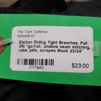 Riding Tight Breeches, Pull ON *gc/fair, undone seam stitching, rubs, pills, scrapes
