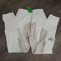 High Waist Full Seat Breeches, Thick Smooth Leather Seat *vgc, unstitched seam, mnr stains, older, seam puckers
