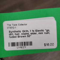 Synthetic Girth, 1 1x Elastic *gc, dirt, hair, stains, older, mnr rust, faded
