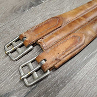 Leather Girth, 1x Els *fair, older, dirt, v.stretched els, stains, hard, film, faded
