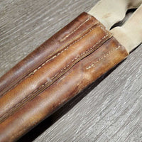 Leather Girth, 1x Els *fair, older, dirt, v.stretched els, stains, hard, film, faded

