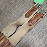 Leather Girth, 1x Els *fair, older, dirt, v.stretched els, stains, hard, film, faded
