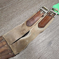 Leather Girth, 1x Els *fair, older, dirt, v.stretched els, stains, hard, film, faded
