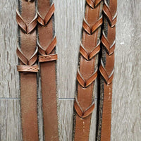 Rsd Bridle, Braided Reins *gc/fair, dry, stiff, broken keeper, stained, tight keeper, scraped edges
