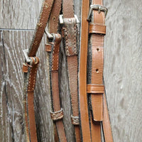 Rsd Bridle, Braided Reins *gc/fair, dry, stiff, broken keeper, stained, tight keeper, scraped edges

