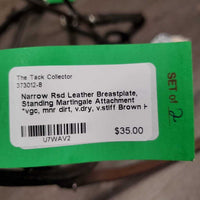Narrow Rsd Leather Breastplate, Standing Martingale Attachment *vgc, mnr dirt, v.dry, v.stiff
