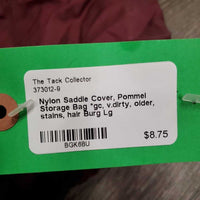 Nylon Saddle Cover, Pommel Storage Bag *gc, v.dirty, older, stains, hair
