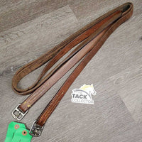 Thick Stirrup Leathers *gc, rubs, xholes, older, dry, dirt, dents, stiff, mnr undone stitching
