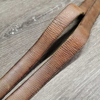 Thick Stirrup Leathers *gc, rubs, xholes, older, dry, dirt, dents, stiff, mnr undone stitching
