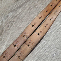 Thick Stirrup Leathers *gc, rubs, xholes, older, dry, dirt, dents, stiff, mnr undone stitching
