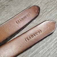 Thick Stirrup Leathers *gc, rubs, xholes, older, dry, dirt, dents, stiff, mnr undone stitching
