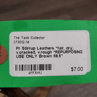 Pr Stirrup Leathers *fair, dry, v.cracked, v.rough *REPURPOSING USE ONLY
