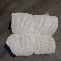 Cotton Scrim Sheet, 0 tail/legs *gc, shrunk?, dirty, dingy, puckers, stains, mnr snags, threads