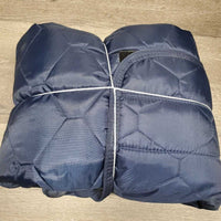 Hvy Closed Front Quilt Pagoda Stable Blanket, 2 legs *vgc, mnr hair, dirt, threads, stains
