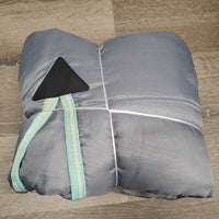 Med Quilt Stable Blanket, tail, 0 legs *vgc, clean, mnr hair, stains, threads
