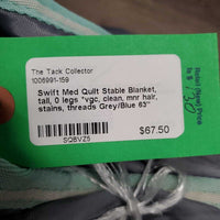 Med Quilt Stable Blanket, tail, 0 legs *vgc, clean, mnr hair, stains, threads
