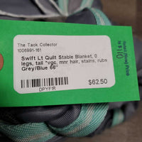 Lt Quilt Stable Blanket, 0 legs, tail *vgc, mnr hair, stains, rubs
