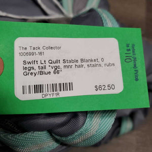 Lt Quilt Stable Blanket, 0 legs, tail *vgc, mnr hair, stains, rubs