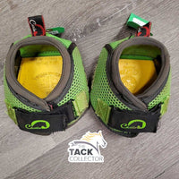 2 Hoof Boots, yellow liners *gc, clean, hairy, stains, residue, rubs
