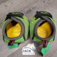 2 Hoof Boots, yellow liners *gc, clean, hairy, stains, residue, rubs
