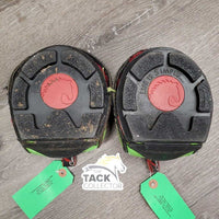 2 Hoof Boots, yellow liners *gc, clean, hairy, stains, residue, rubs
