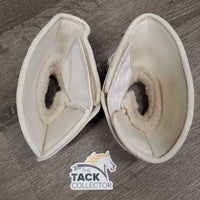 Pr Wrap Around Neoprene Bell Boots, Fleece Top, velcro *gc, mnr hair & frays, clean, clumpy
