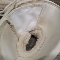 Pr Wrap Around Neoprene Bell Boots, Fleece Top, velcro *gc, mnr hair & frays, clean, clumpy
