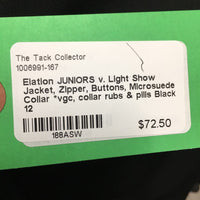 JUNIORS v. Light Show Jacket, Zipper, Buttons, Microsuede Collar *vgc, collar rubs & pills
