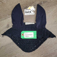 Crochet Fly Veil Ear Bonnet, 2x Bling *vgc/gc, mnr hair, clean, loose & missing bling
