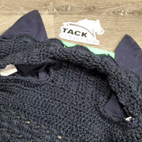 Crochet Fly Veil Ear Bonnet, 2x Bling *vgc/gc, mnr hair, clean, loose & missing bling
