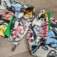 2 Fleece Stirrup Iron Covers, Drawstring Top *vgc, clean, mnr hair & clumps
